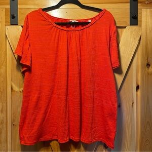 Max Studio flowy orange Short-Sleeve Women's Top size 1X